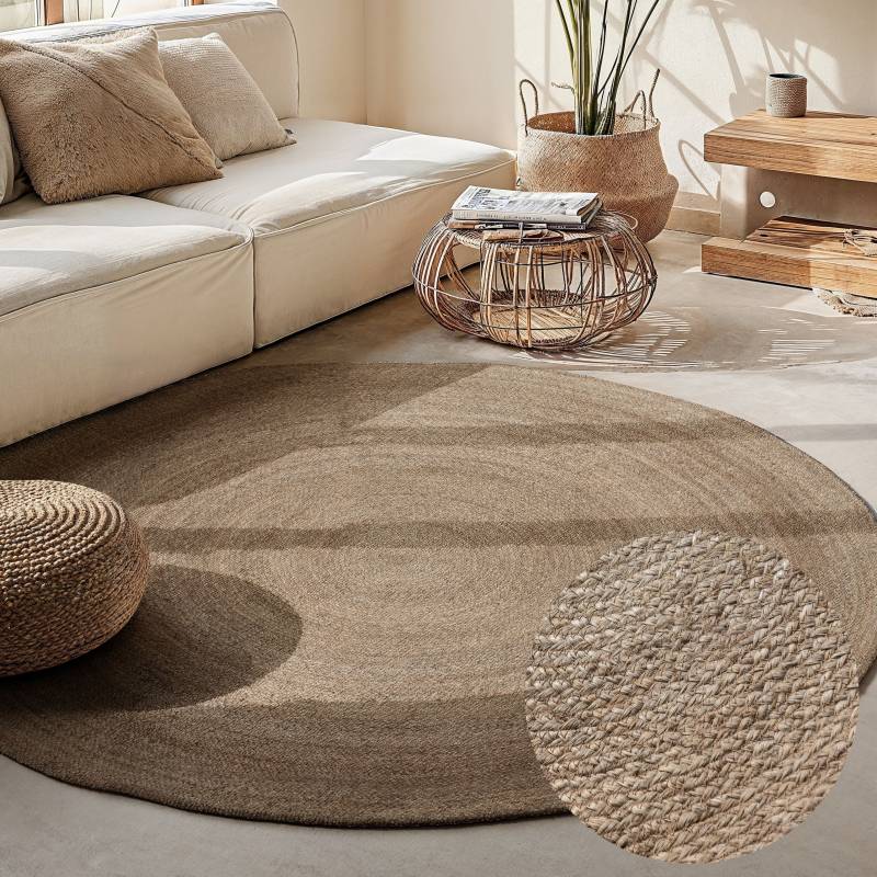 HANSE Home Teppich »Rangpur Juteteppich«, rund, 10 mm Höhe, Handgewebt, 100% Jute, Natur, Wohnzimmer, Flur, Boho, Skandi von HANSE Home