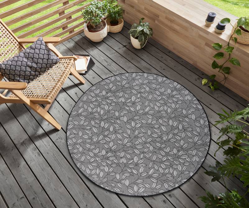HANSE Home Teppich »Twig Nature«, rund, 3 mm Höhe, In und Outdoor, Flachgewebe, wetterfest, pflegeleicht, robust von HANSE Home