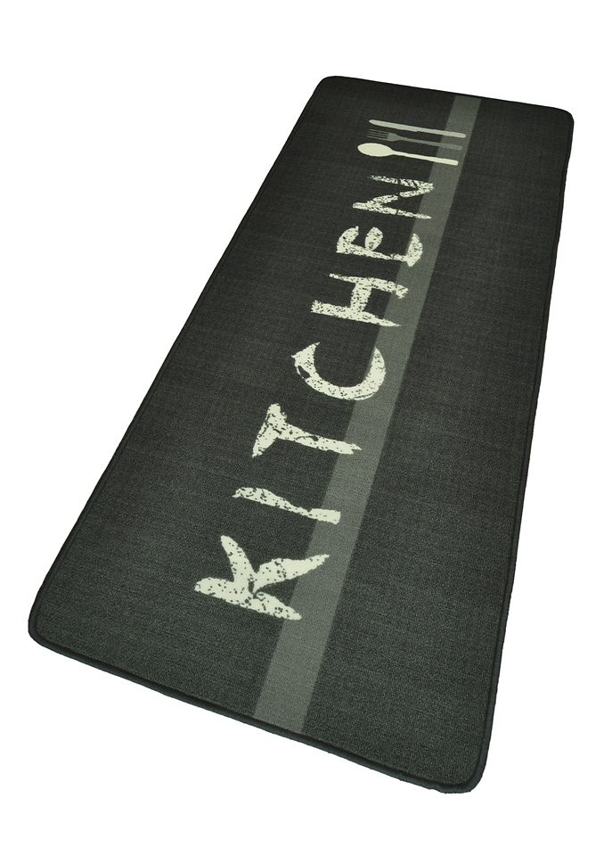 HANSE Home Küchenläufer »Kitchen«, rechteckig, 8 mm Höhe, Kurzflor, rutschhemmend, Gekettelt, Strapazierfähig, Küche, Schriftzug von HANSE Home