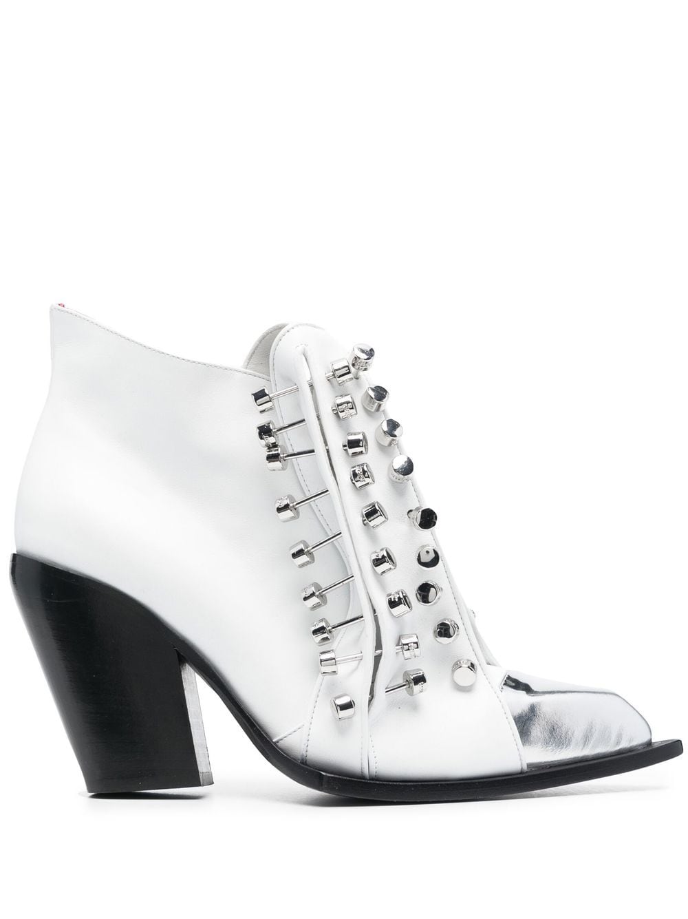 HARDOT studded leather ankle boots - White von HARDOT