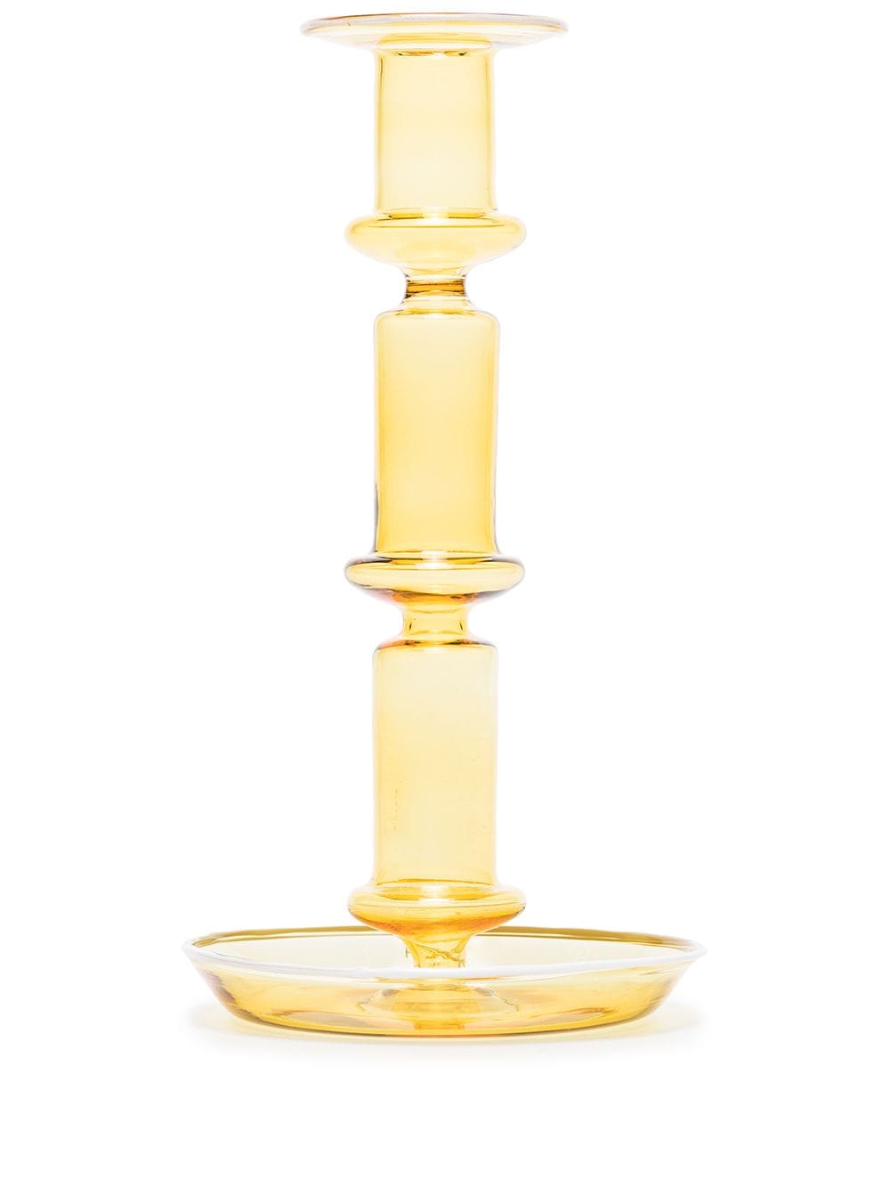 HAY Flare Tall glass candleholder - Yellow von HAY