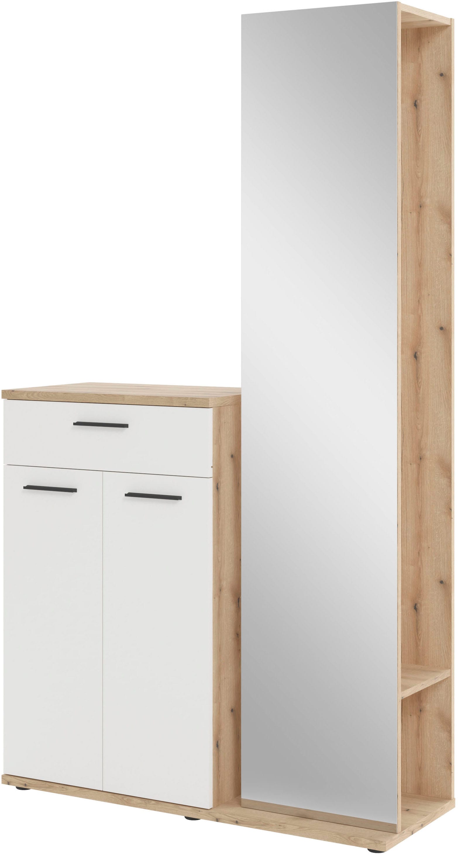HBZ Garderoben-Set »Kompaktgarderobe, BxHxT 105x188x38 cm mit Spiegel«, (2 St.), Breite 105cm, Softclose, Melaminbeschichtet von HBZ