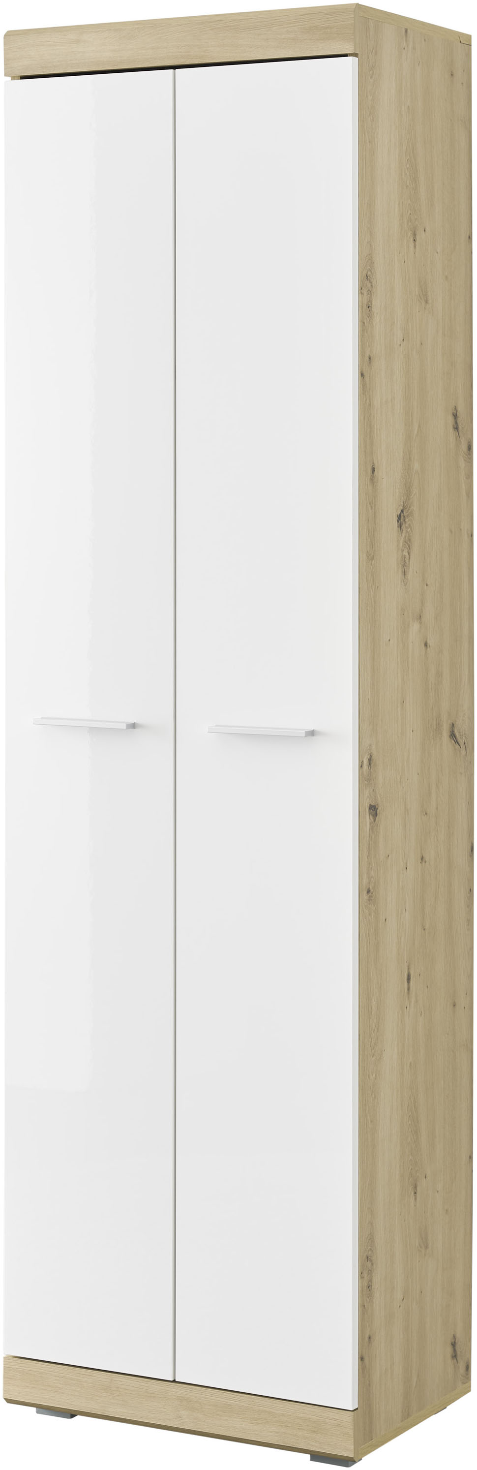 HBZ Mehrzweckschrank »Nola Garderobenschrank, BxHxT 55x195x38 cm, Stauraumschrank«, (1 St.), mit 2 Türen, 1 Kleiderstange ausziehbar, 1 Konstruktionsboden von HBZ