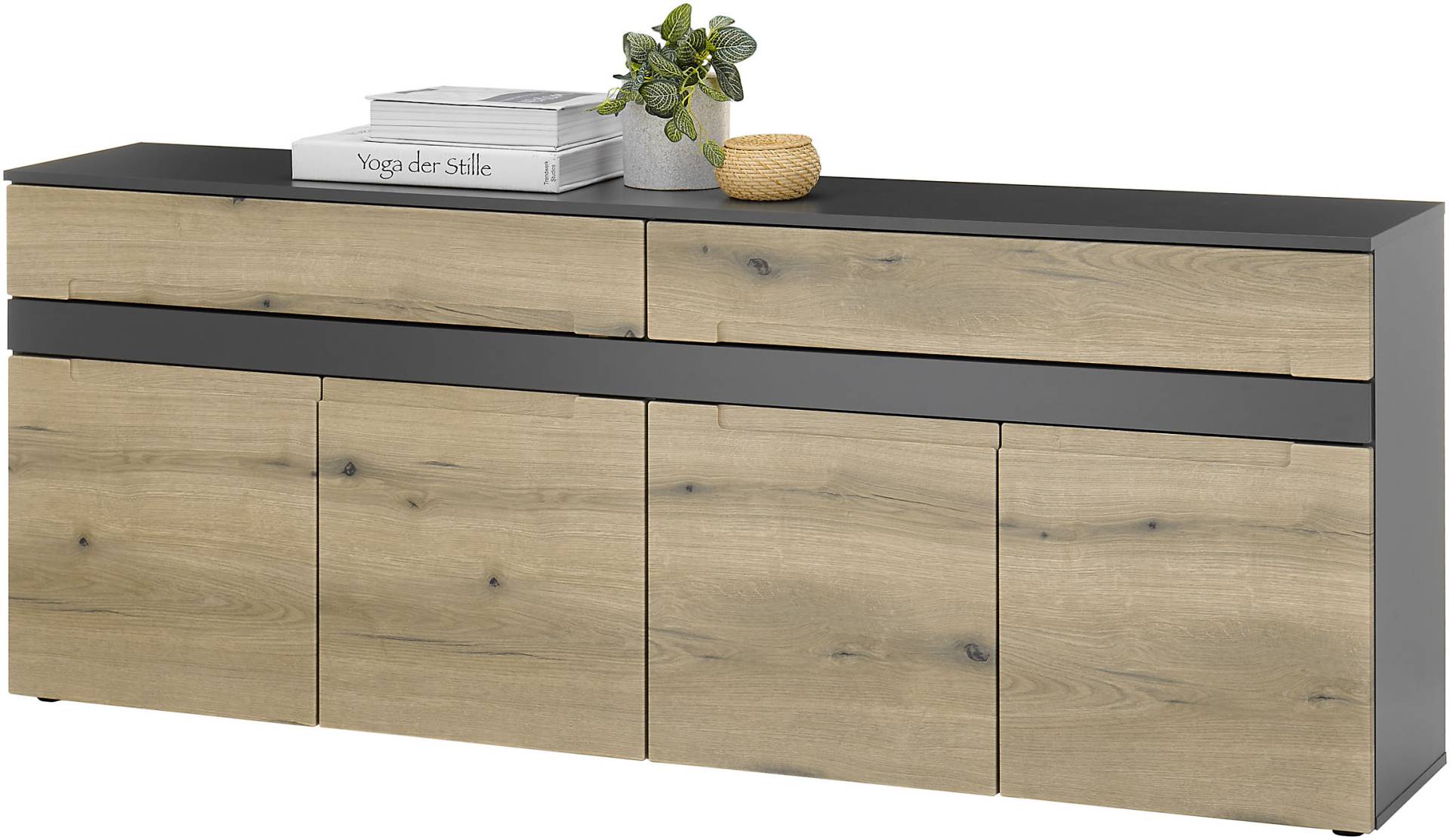 HBZ Sideboard »Taylor mit 2 Schubkästen, BxHxT 195x75x38 cm«, (1 St.), Mit 4 Türen, Stellmass BxHxT 195x75x38 cm von HBZ