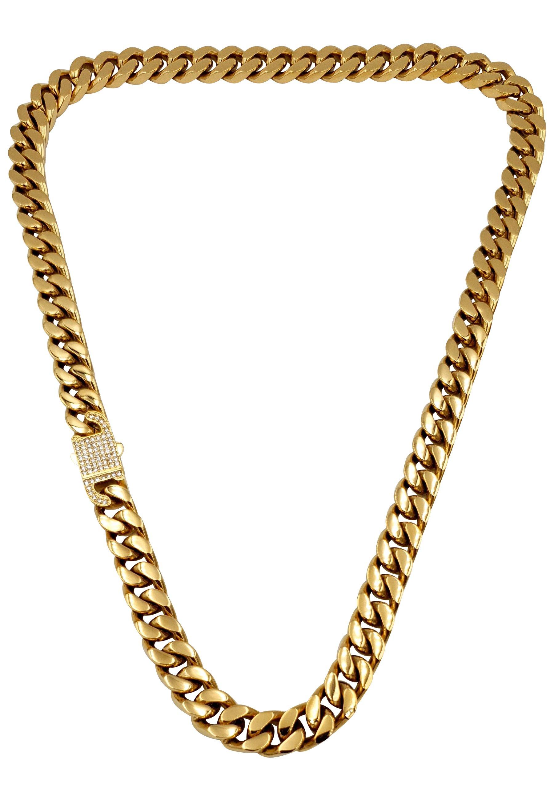 Cuban Kette Mit Zirkonia Verschluss Damen Gelbgold 60 cm von HEBE JEWELS