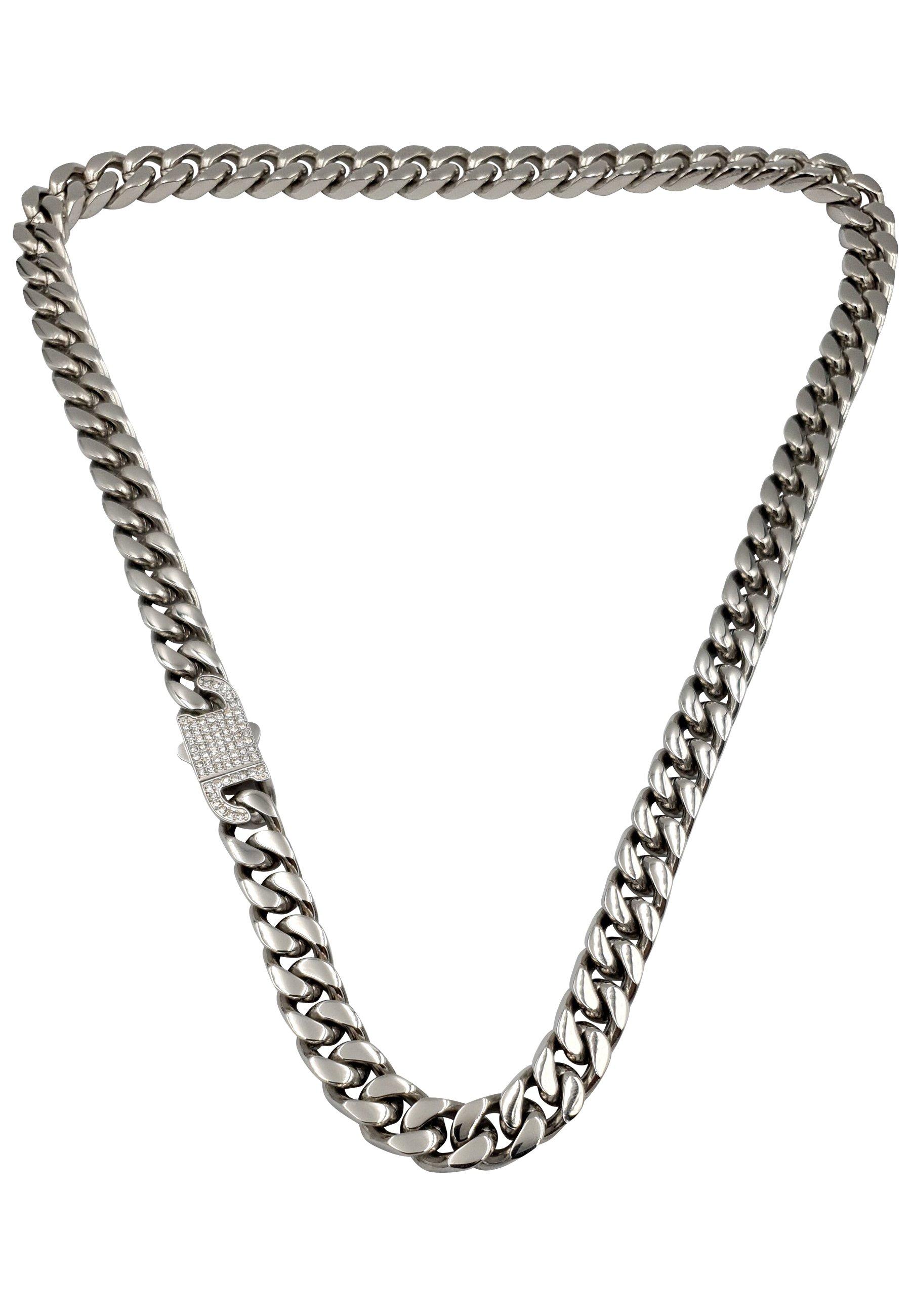 Cuban Kette Mit Zirkonia Verschluss Damen Silber 60 cm von HEBE JEWELS