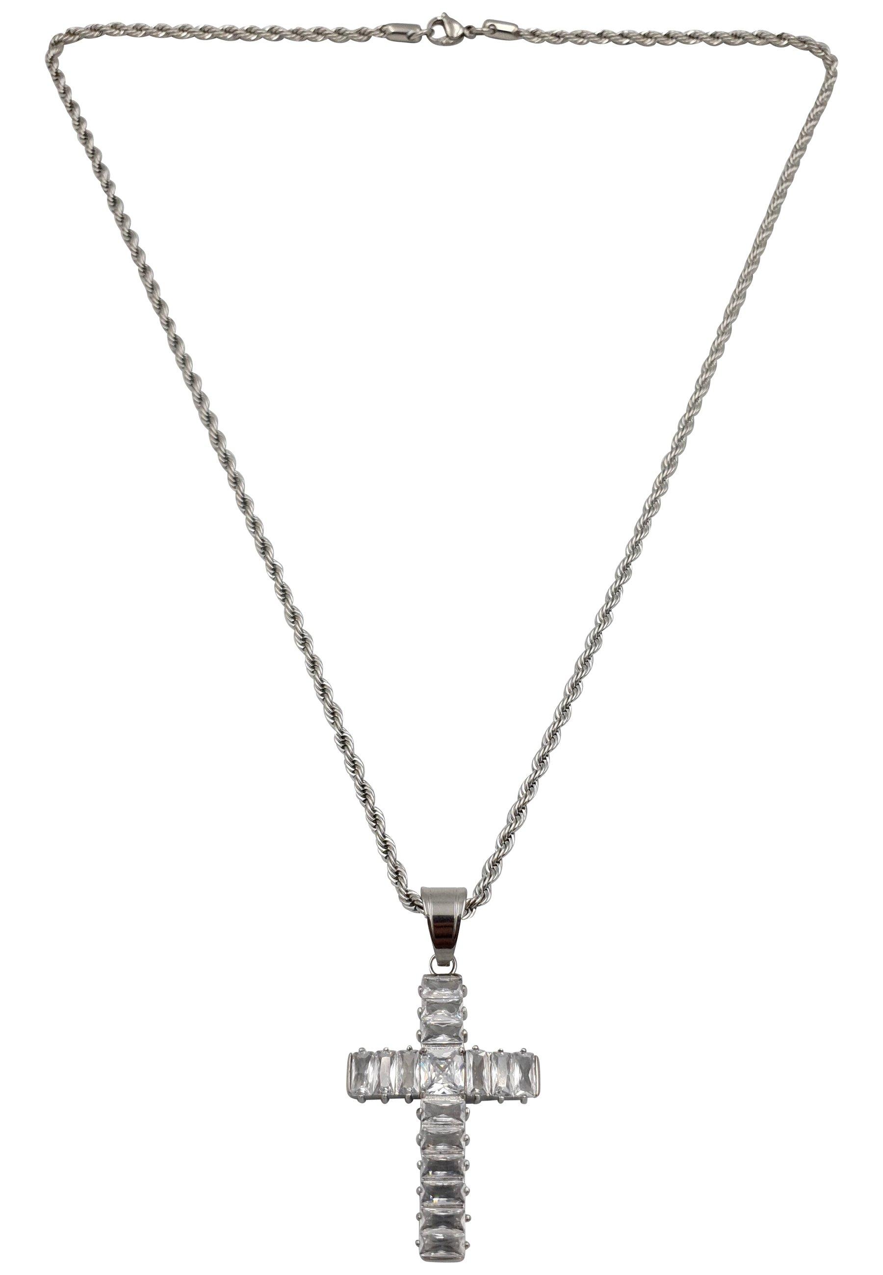 Kreuz Kette Mit Zirkonia Damen Silber 60 cm von HEBE JEWELS