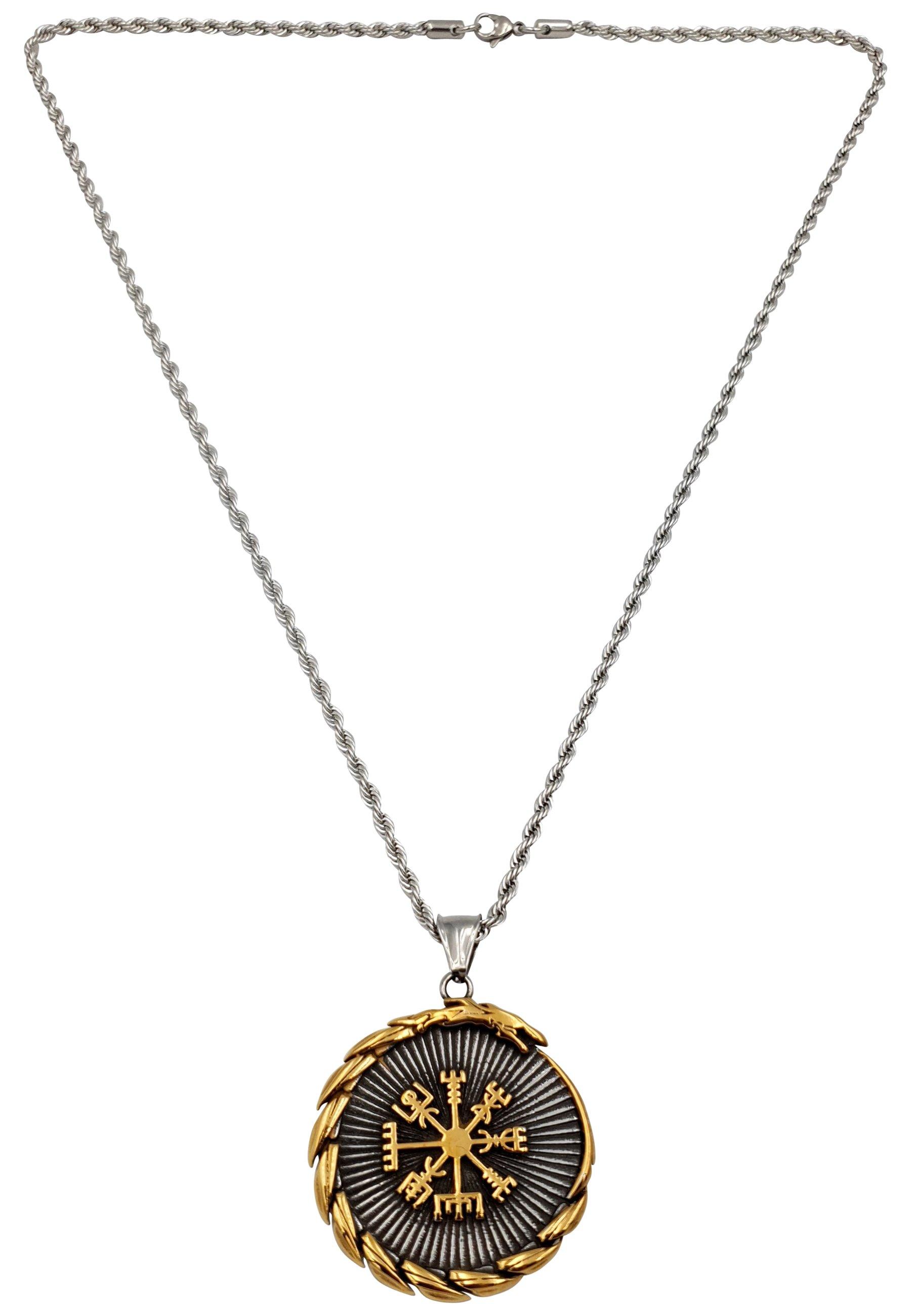 Wikinger Kompass Kette Damen Silber 60 cm von HEBE JEWELS