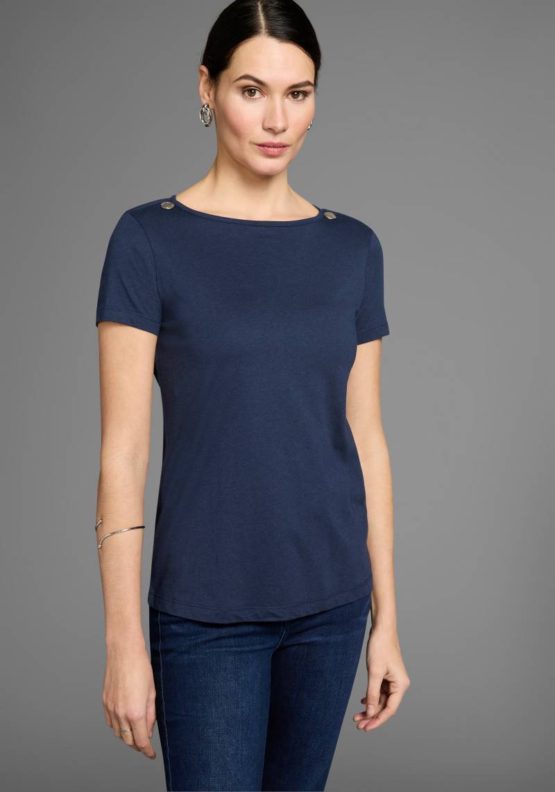 HECHTER PARIS Rundhalsshirt, mit gebrandeten Zierknöpfen von HECHTER PARIS