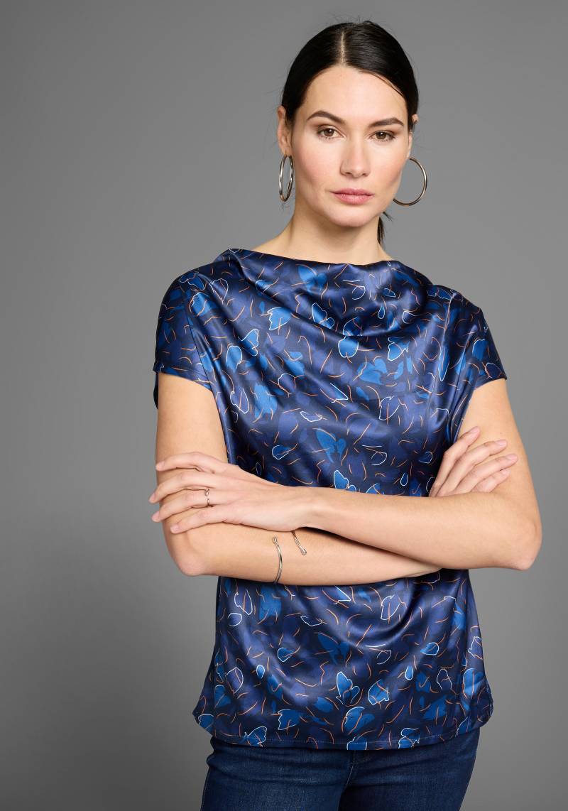 HECHTER PARIS Shirtbluse, mit Wasserfallausschnitt und Satinfront von HECHTER PARIS