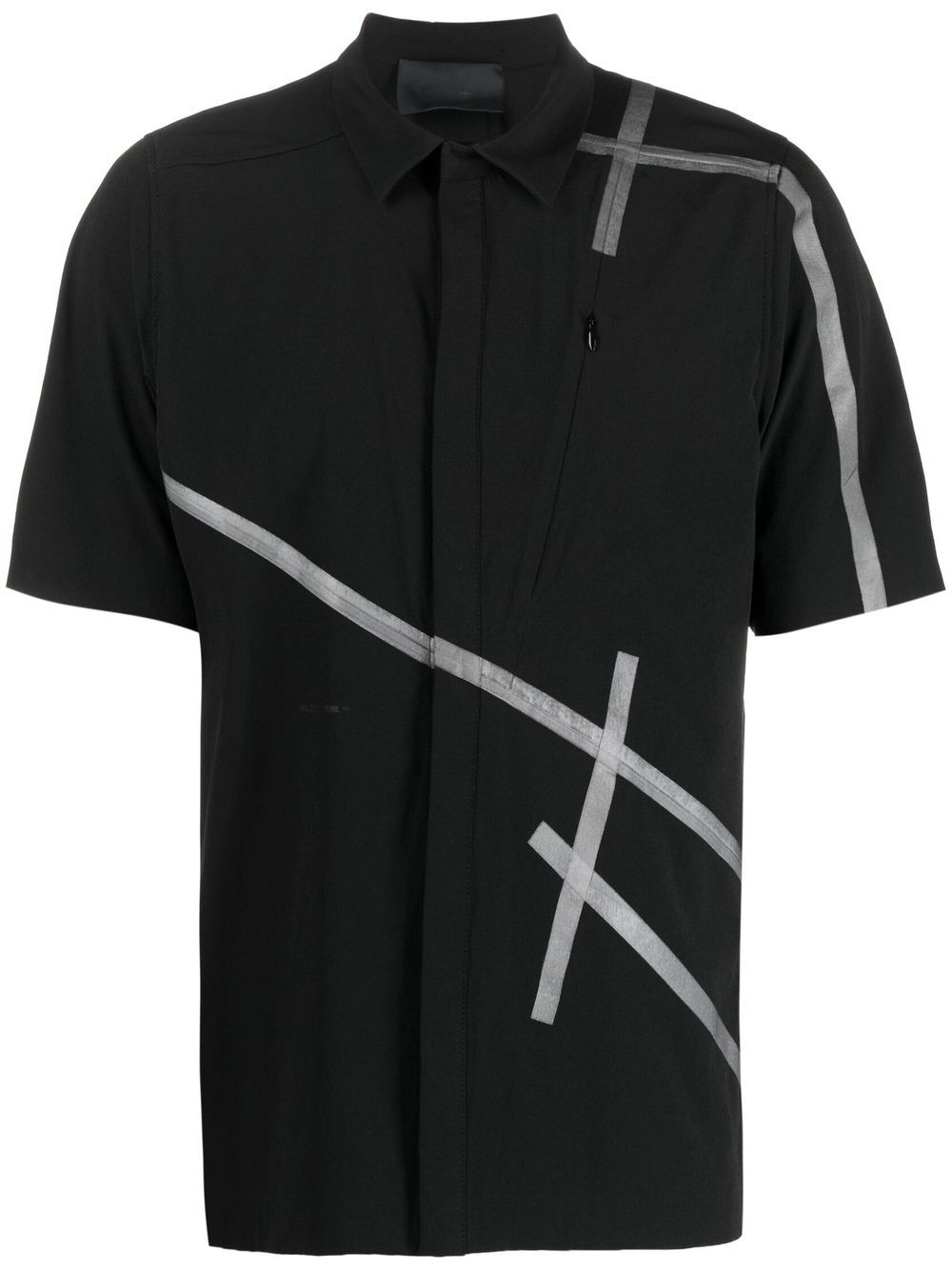 HELIOT EMIL striped-detail short-sleeve shirt - Black von HELIOT EMIL