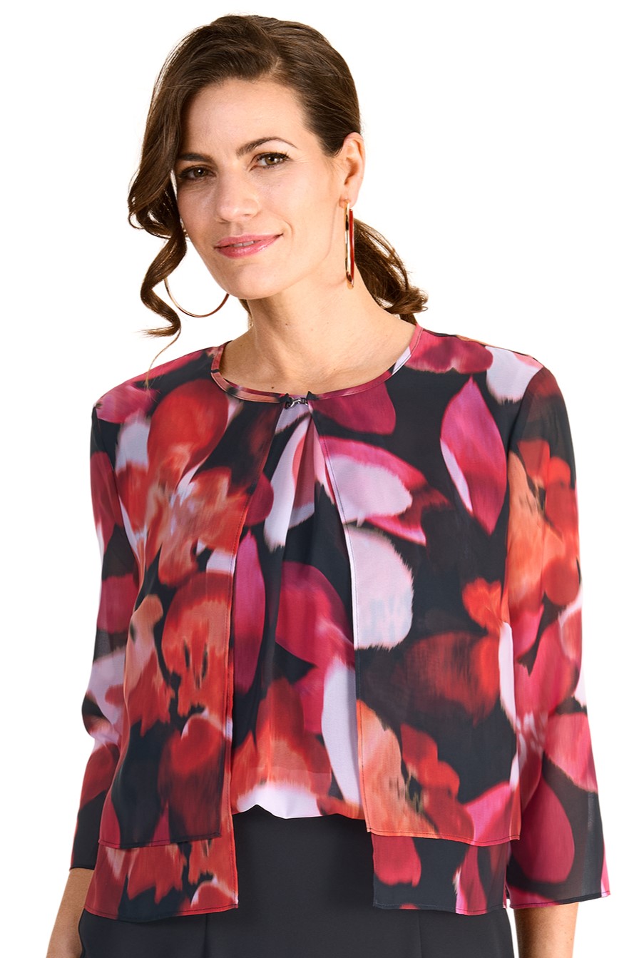 HERMANN LANGE Collection Blusenblazer, transparent, mit floralem Muster HERMANN LANGE Collection Blusenblazer, transparent, mit floralem Muster von HERMANN LANGE Collection