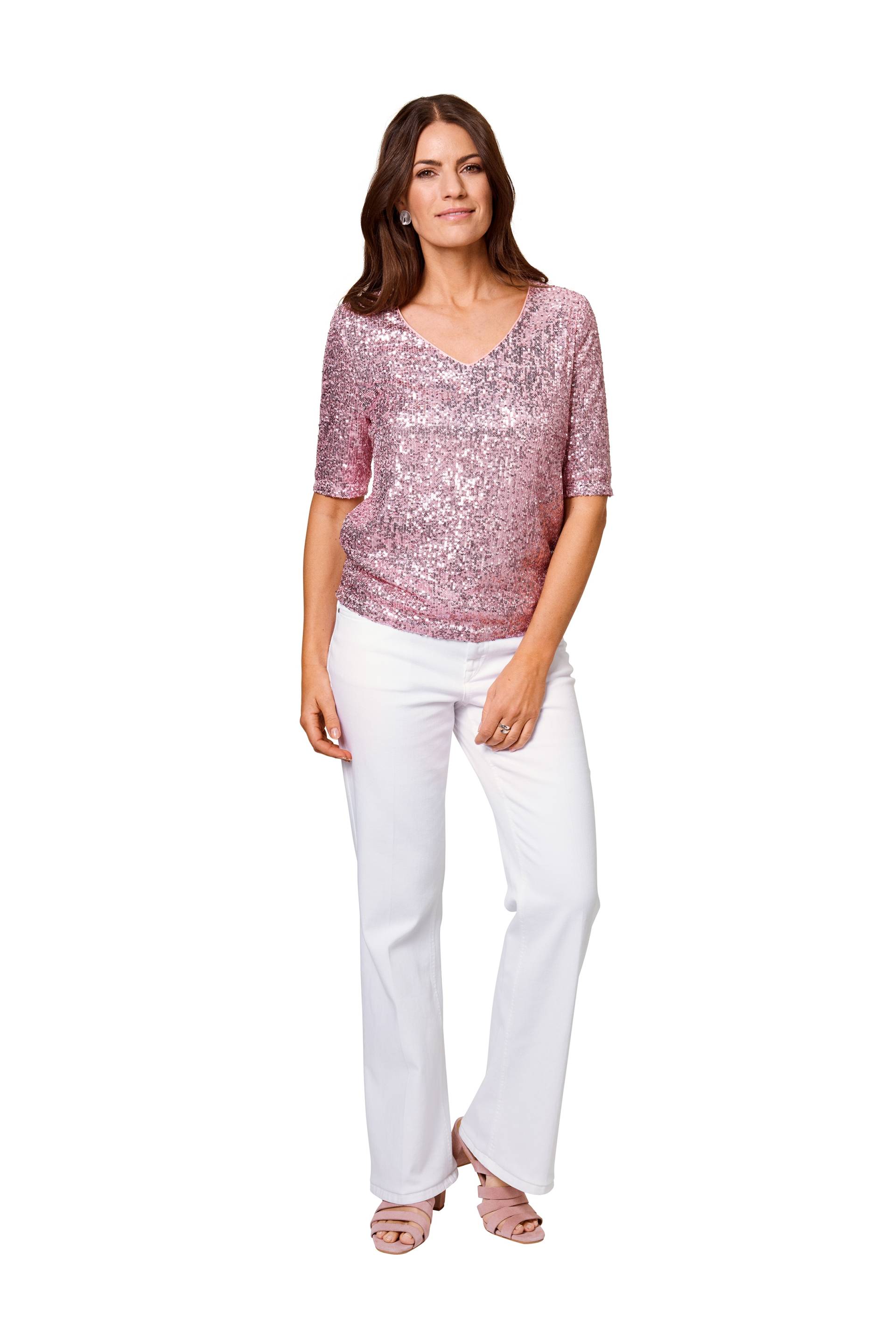 HERMANN LANGE Collection Paillettenshirt, mit V-Ausschnitt und Pailetten von HERMANN LANGE Collection