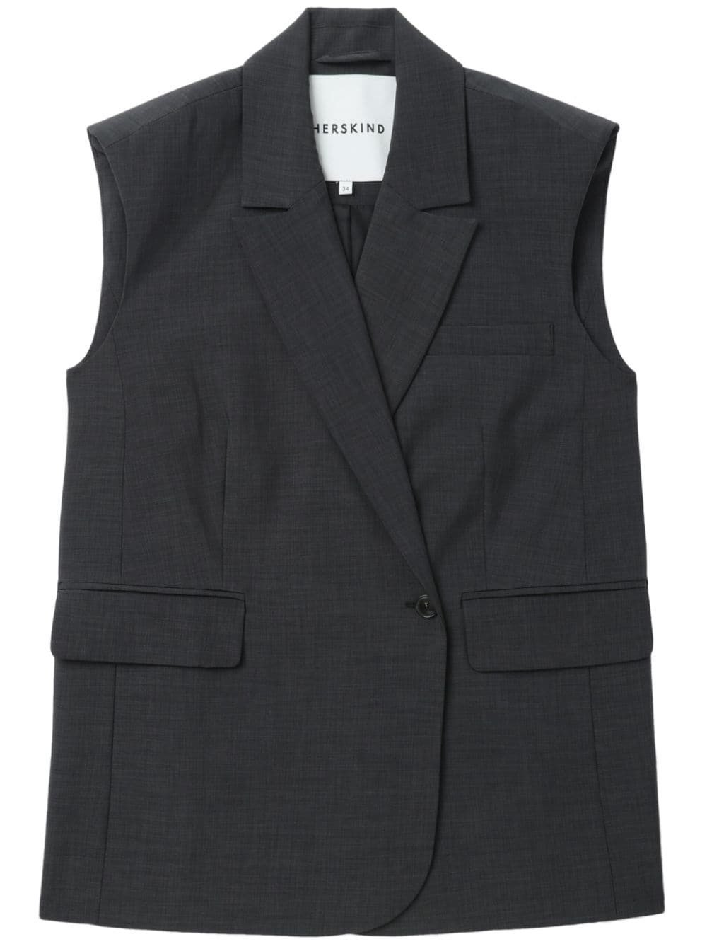 HERSKIND Averill double-breasted vest - Black von HERSKIND