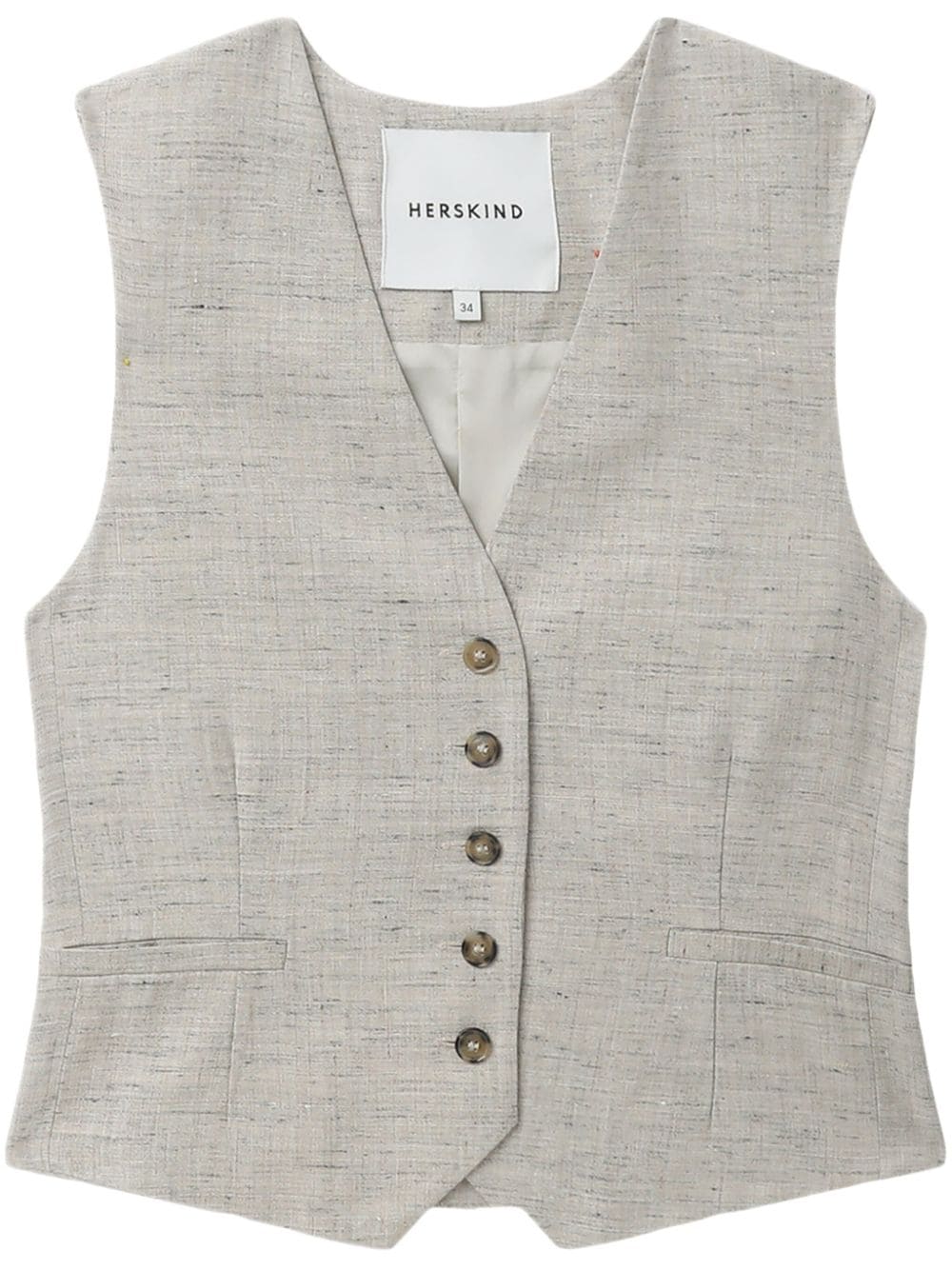 HERSKIND Mister linen-mélange waistcoat - Grey von HERSKIND