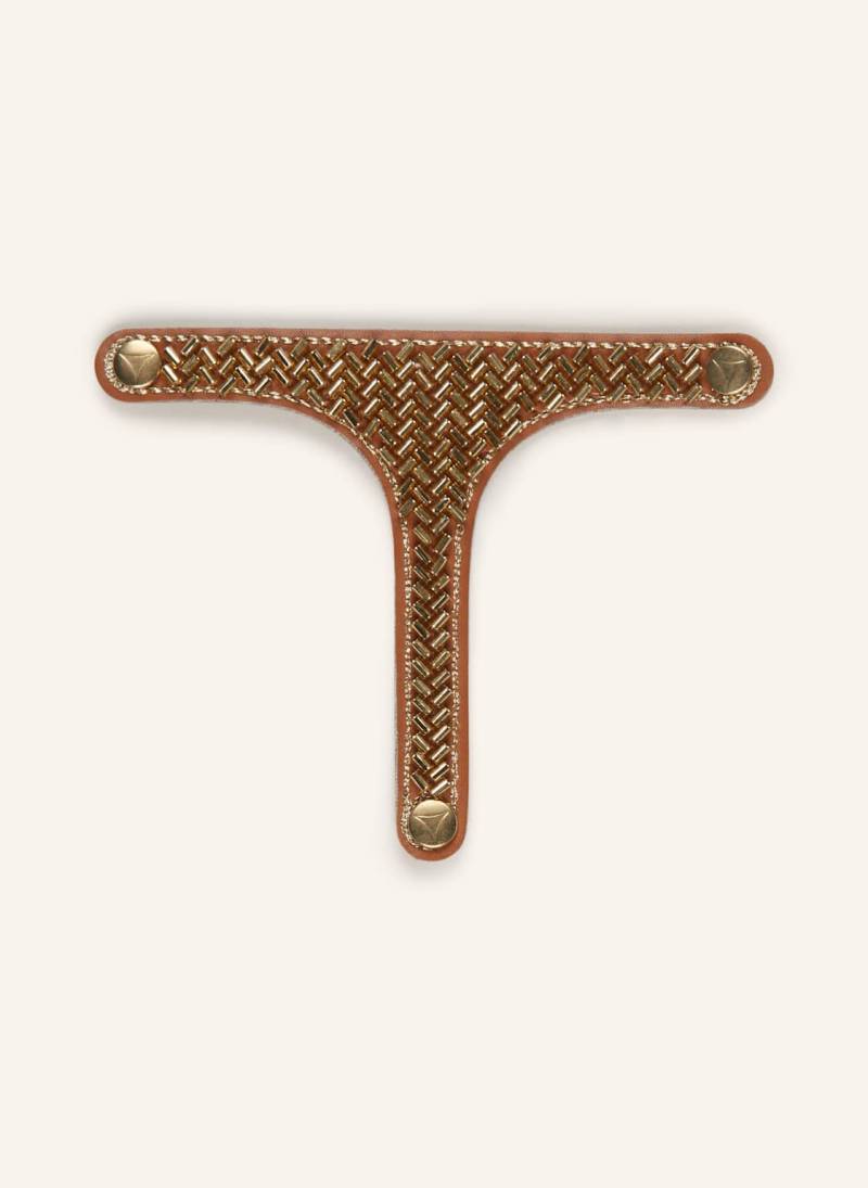 Hey Marly Sandalen-Topping Metallic Beads Mit Schmuckperlen braun von HEY MARLY