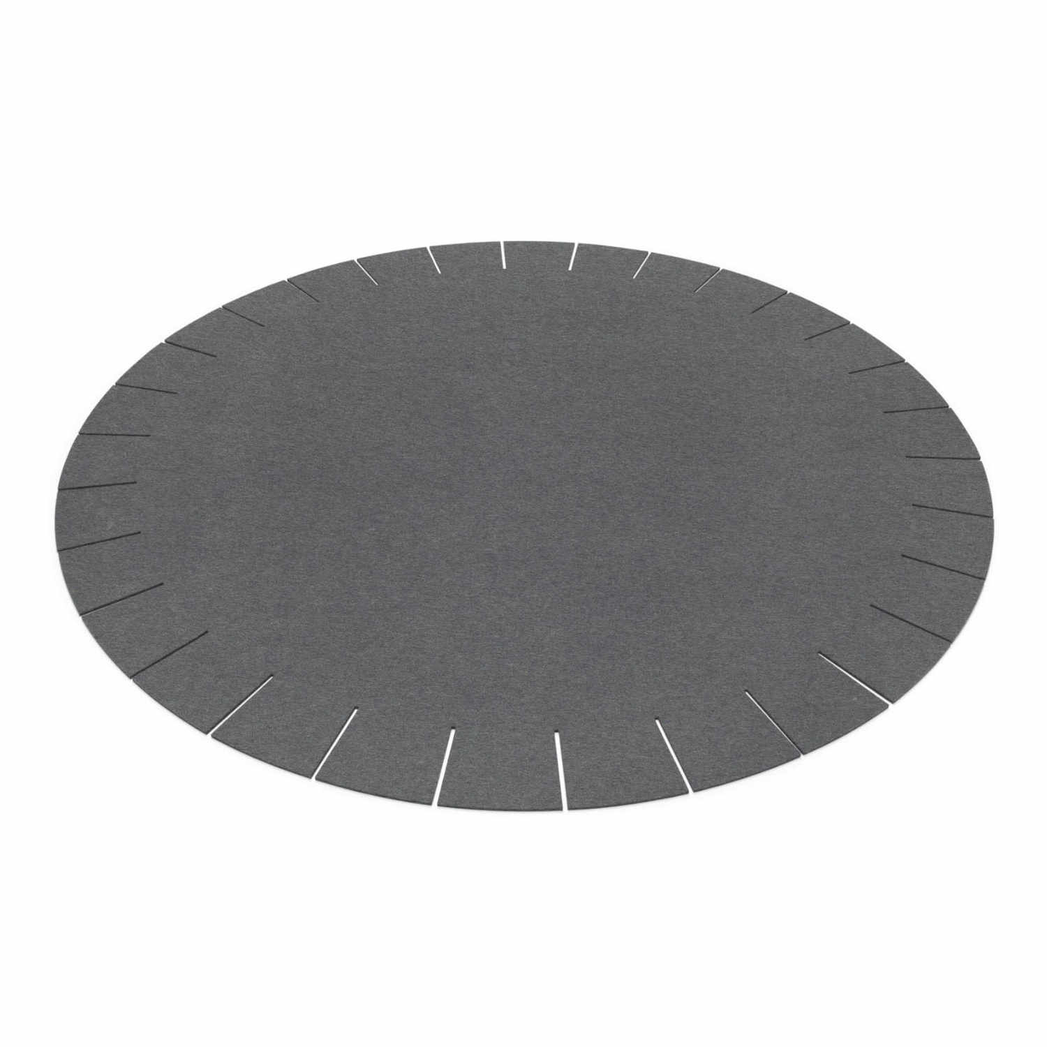 Franse rund Teppich, Farbe graphit, Durchmesser 120 cm von HEY-SIGN