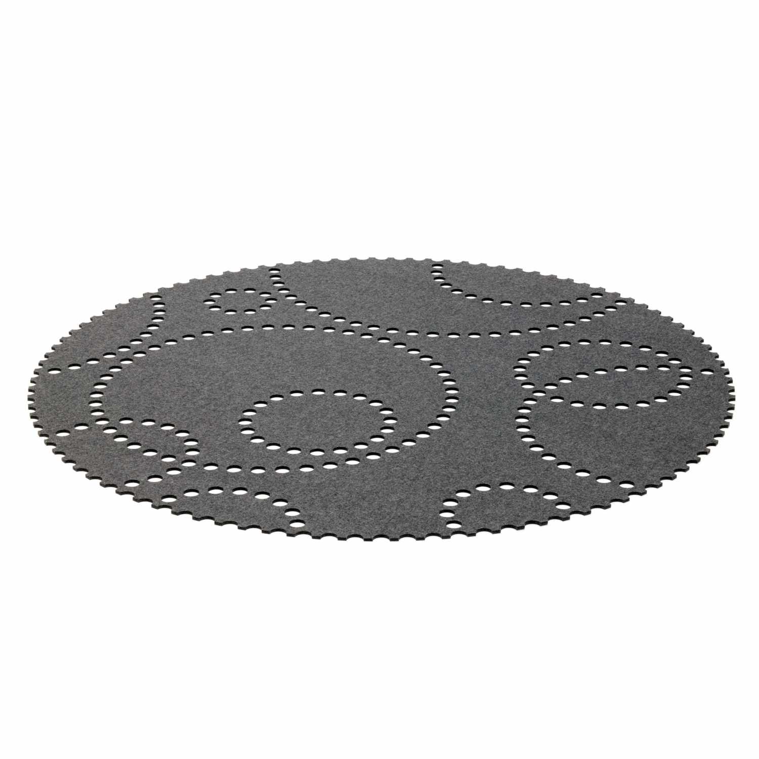 STAMP Teppich, Farbe graphit, Durchmesser 120 cm von HEY-SIGN