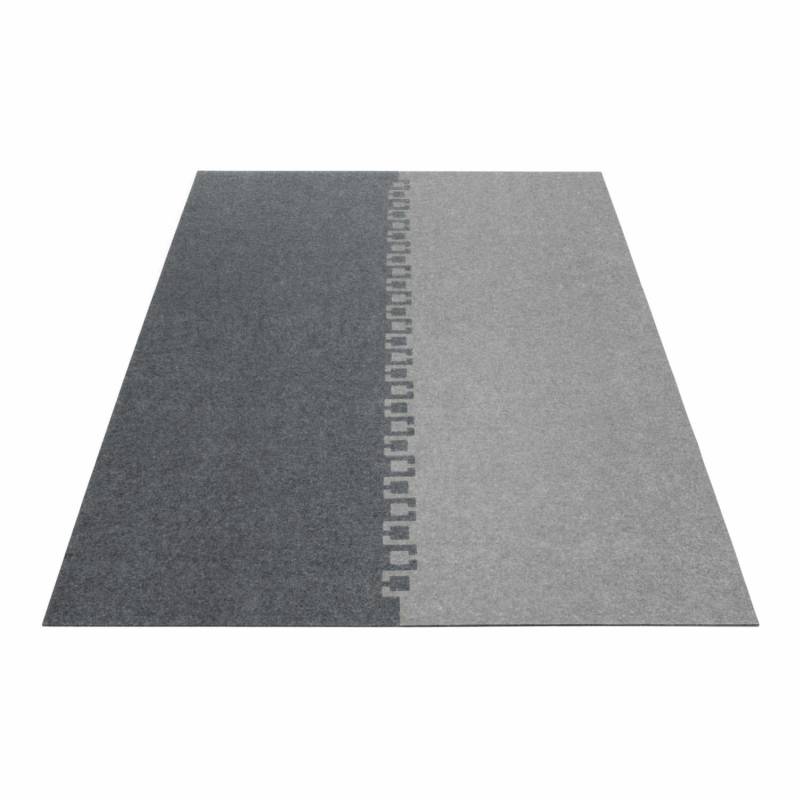 Twice rechteckig 2-teilig Teppich, Farbe hellmeliert, Farbe 2 taubengrau 17, Grösse 180 x 240 cm von HEY-SIGN