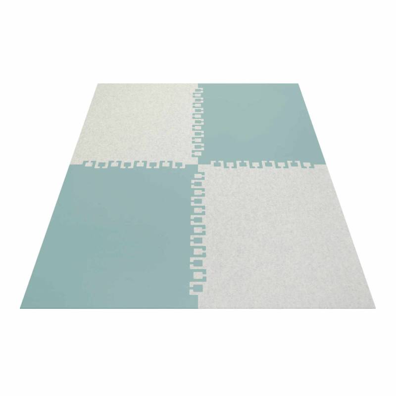 Twice rechteckig 4-teilig Teppich, Farbe wollweiss, Farbe 2 graphit 08, Grösse 180 x 240 cm von HEY-SIGN