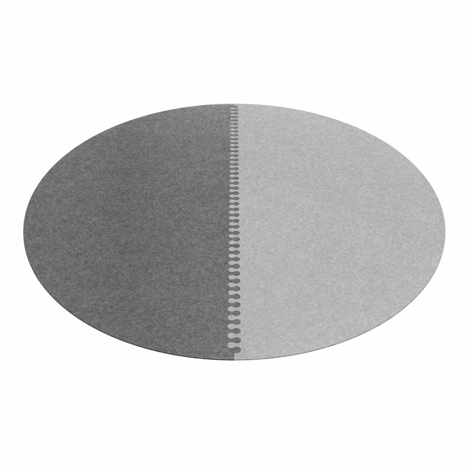 Zipp rund 2-teilig Teppich, Farbe anthrazit, Farbe 2 graphit 08, Durchmesser 360 cm von HEY-SIGN