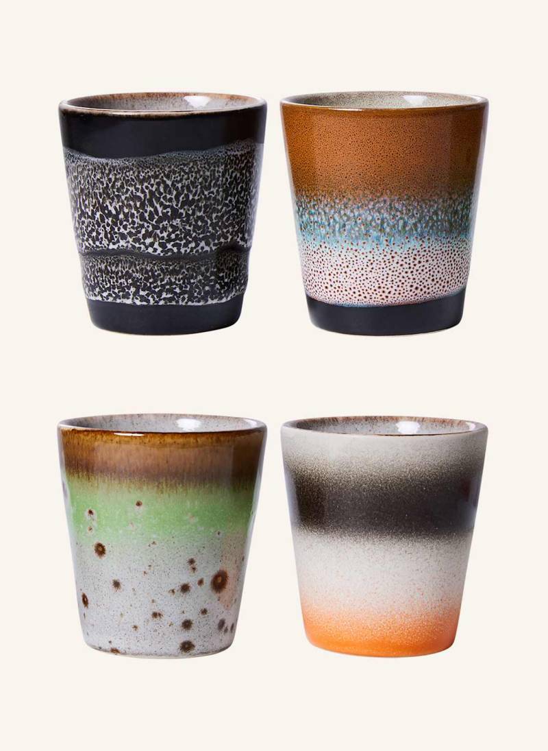 Hkliving 4er-Set Becher Good Vibes beige von hkliving