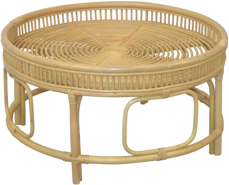 HOFMANN LIVING AND MORE Couchtisch, Rattan-Couchtisch mit oder ohne Glasplatte lieferbar von HOFMANN LIVING AND MORE