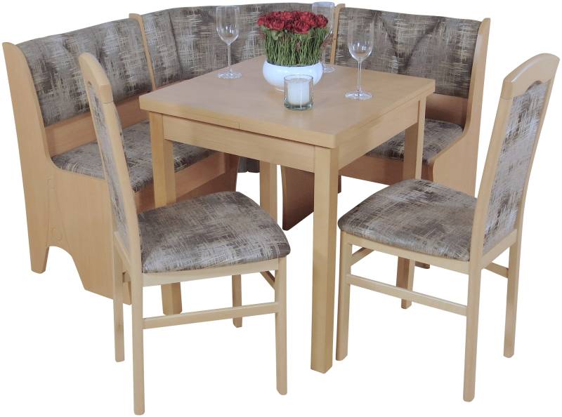 HOFMANN LIVING AND MORE Eckbankgruppe, (Spar-Set, 4 tlg., 4tlg. Set), Eckbank mit Stauraum unter den Sitzflächen von HOFMANN LIVING AND MORE