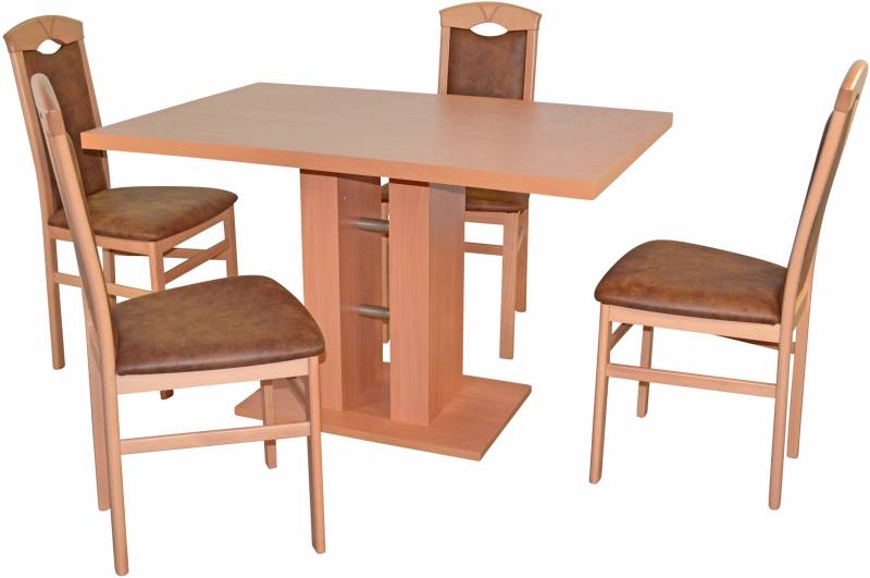 HOFMANN LIVING AND MORE Essgruppe »5tlg. Tischgruppe«, (Spar-Set, 5 tlg., 5tlg. Tischgruppe), Stühle montiert von HOFMANN LIVING AND MORE