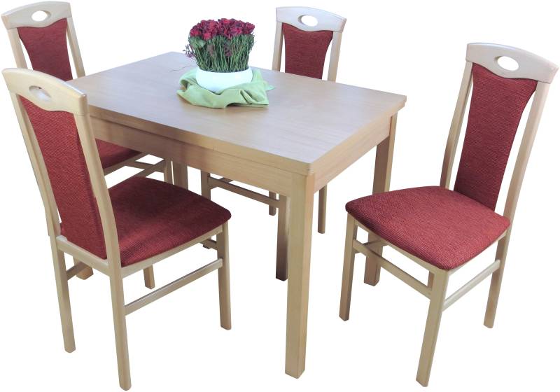 HOFMANN LIVING AND MORE Essgruppe »5tlg. Tischgruppe«, (Spar-Set, 5 tlg., 5tlg. Tischgruppe), Stühle montiert von HOFMANN LIVING AND MORE