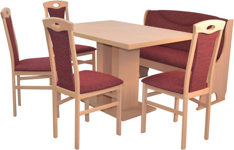 HOFMANN LIVING AND MORE Essgruppe »6tlg. Tischgruppe«, (Spar-Set, 6 tlg., 6tlg. Tischgruppe), Stühle montiert von HOFMANN LIVING AND MORE