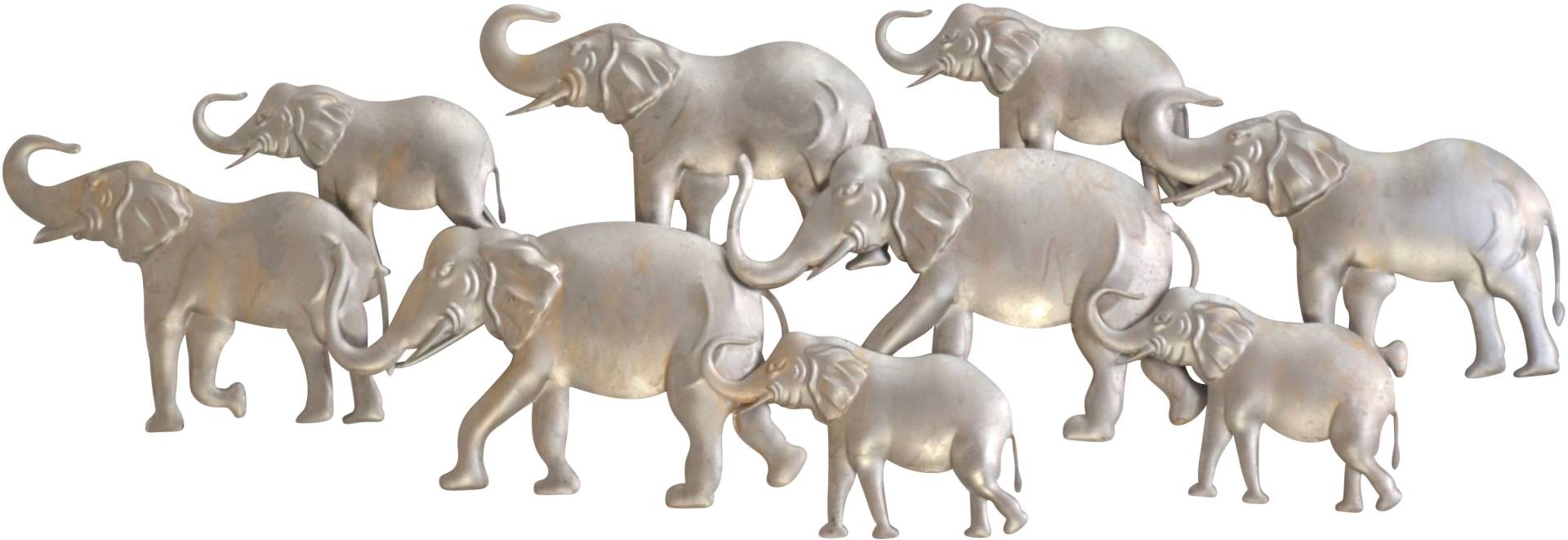 HOFMANN LIVING AND MORE Wanddekoobjekt »Elefantenfamilie, silber« von HOFMANN LIVING AND MORE