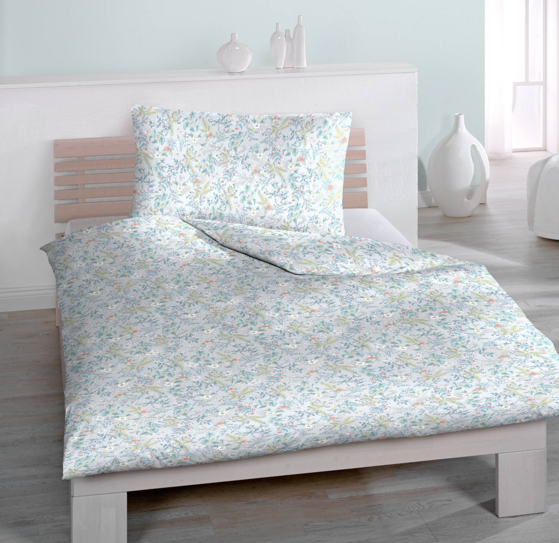 HOME FASHION Bettwäsche »Blume, Renforcé (2tlg.)«, (2 tlg.), mit floralem Muster von HOME FASHION