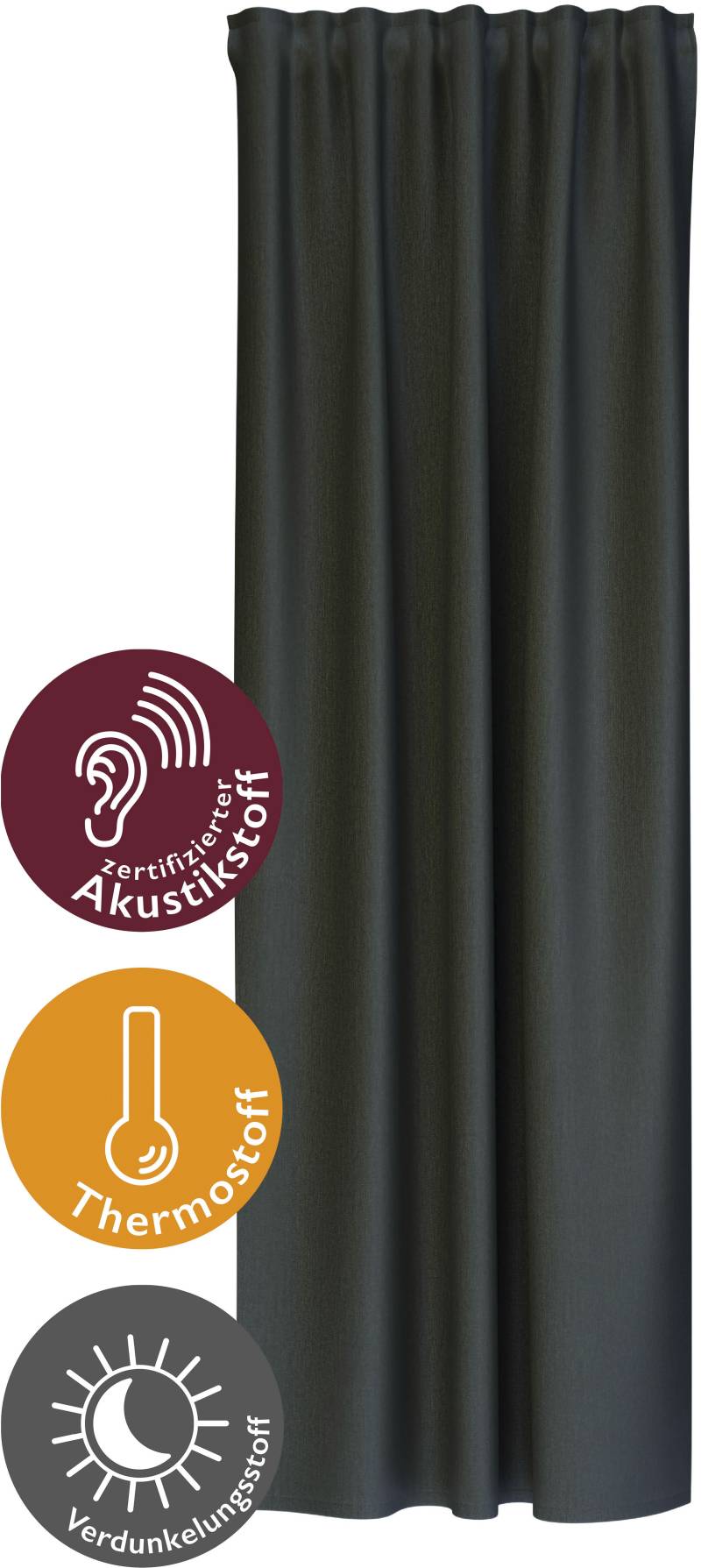 HOMING Vorhang »Galdin«, (1 St.), Verdunklungsvorhang, blickdicht, Thermo, Energiesparend von HOMING