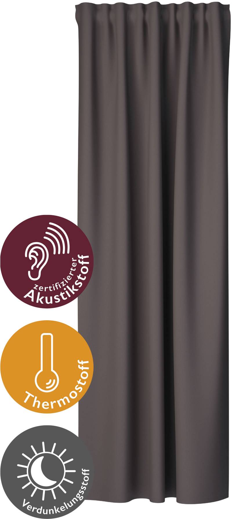 HOMING Vorhang »Galdin«, (1 St.), Verdunklungsvorhang, blickdicht, Thermo, Energiesparend von HOMING
