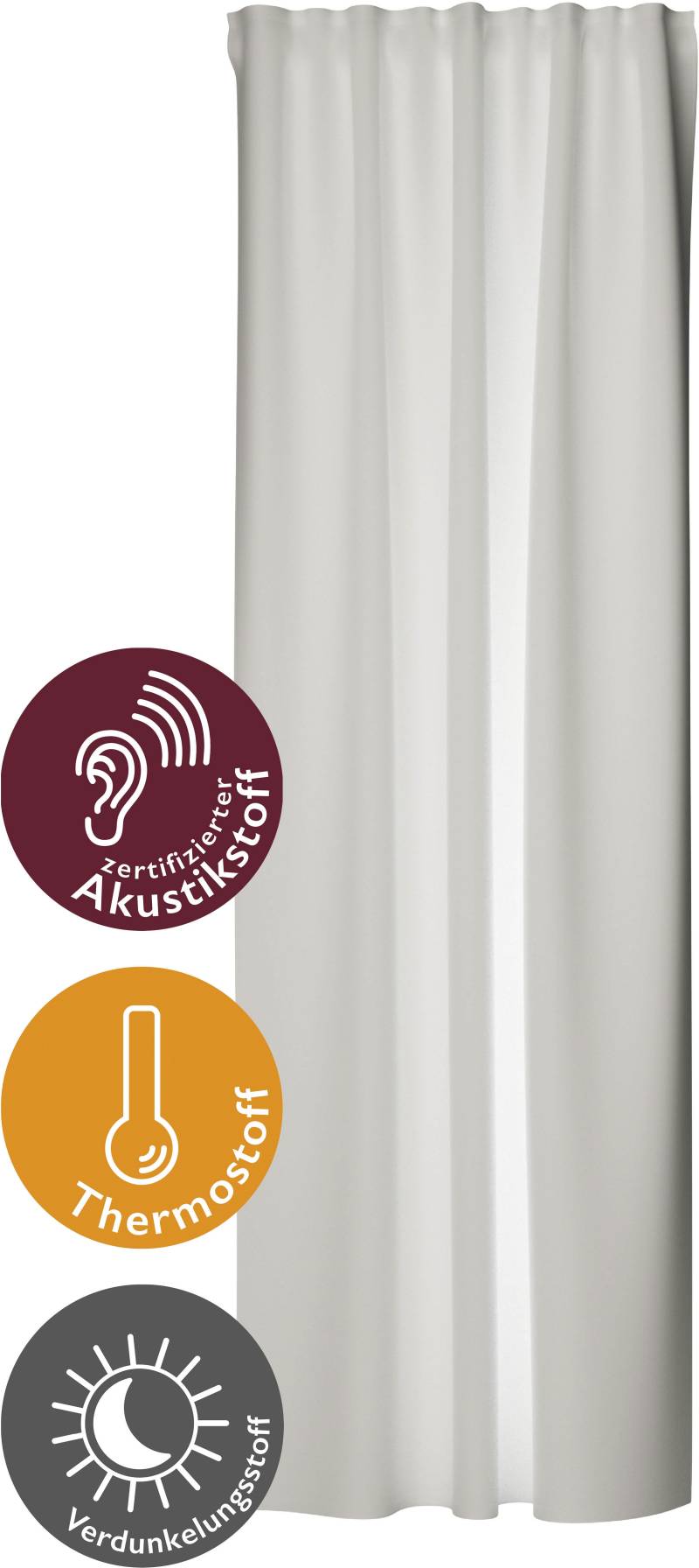HOMING Vorhang »Galdin«, (1 St.), Verdunklungsvorhang, blickdicht, Thermo, Energiesparend von HOMING