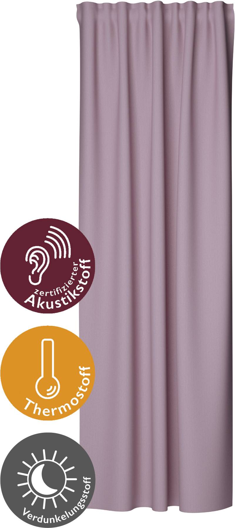 HOMING Vorhang »Galdin«, (1 St.), Verdunklungsvorhang, blickdicht, Thermo, Energiesparend von HOMING