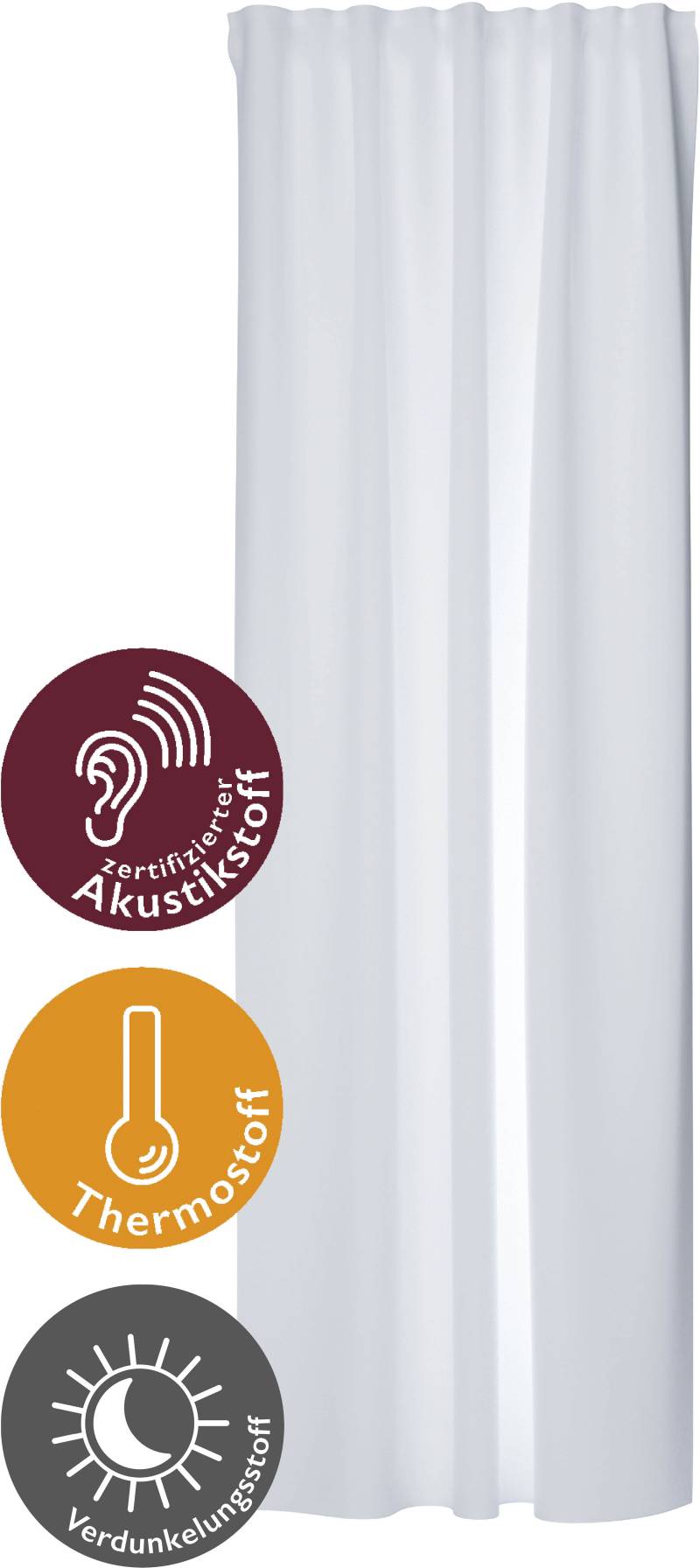 HOMING Vorhang »Galdin«, (1 St.), Verdunklungsvorhang, blickdicht, Thermo, Energiesparend von HOMING