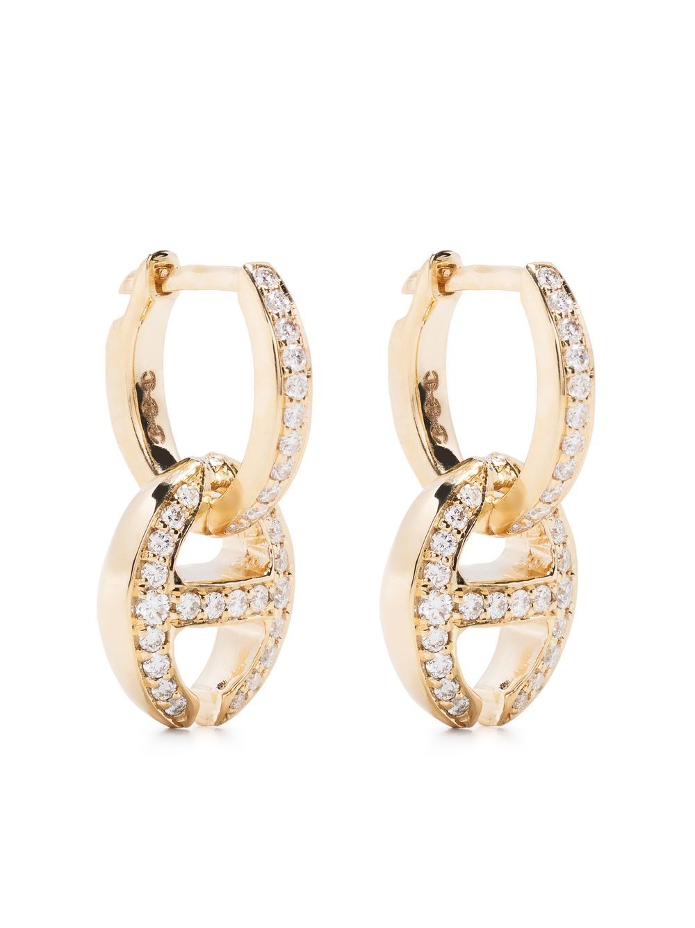 HOORSENBUHS 18kt yellow gold diamond Klaasp earrings von HOORSENBUHS