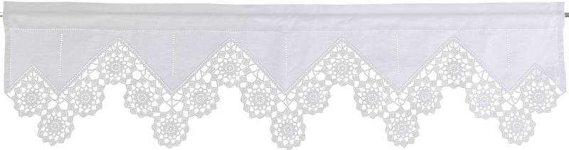 HOSSNER - ART OF HOME DECO Querbehang »Dufour«, (1 St.), handgehäkelte Spitze, weiss, Baumwolle von HOSSNER - ART OF HOME DECO