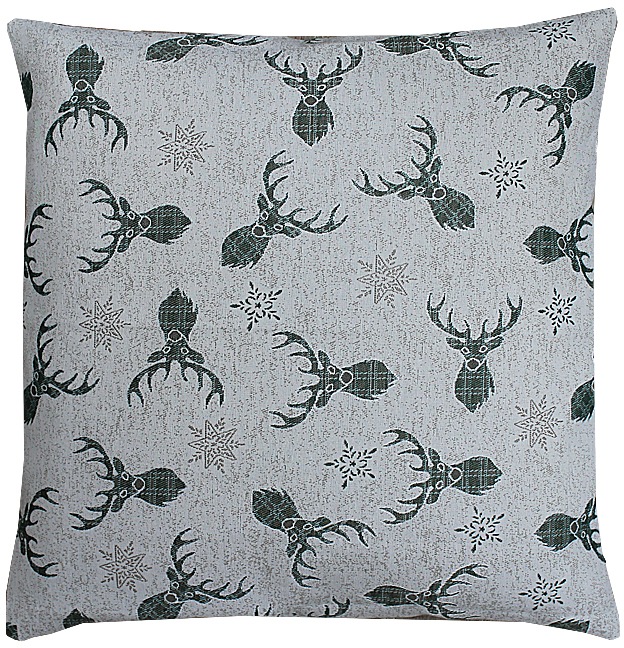 HOSSNER - HOMECOLLECTION Kissenhülle »Hirschkopf, Weihnachtsdeko«, (2 St.), mit weihnachtlichem Motiv von HOSSNER - HOMECOLLECTION