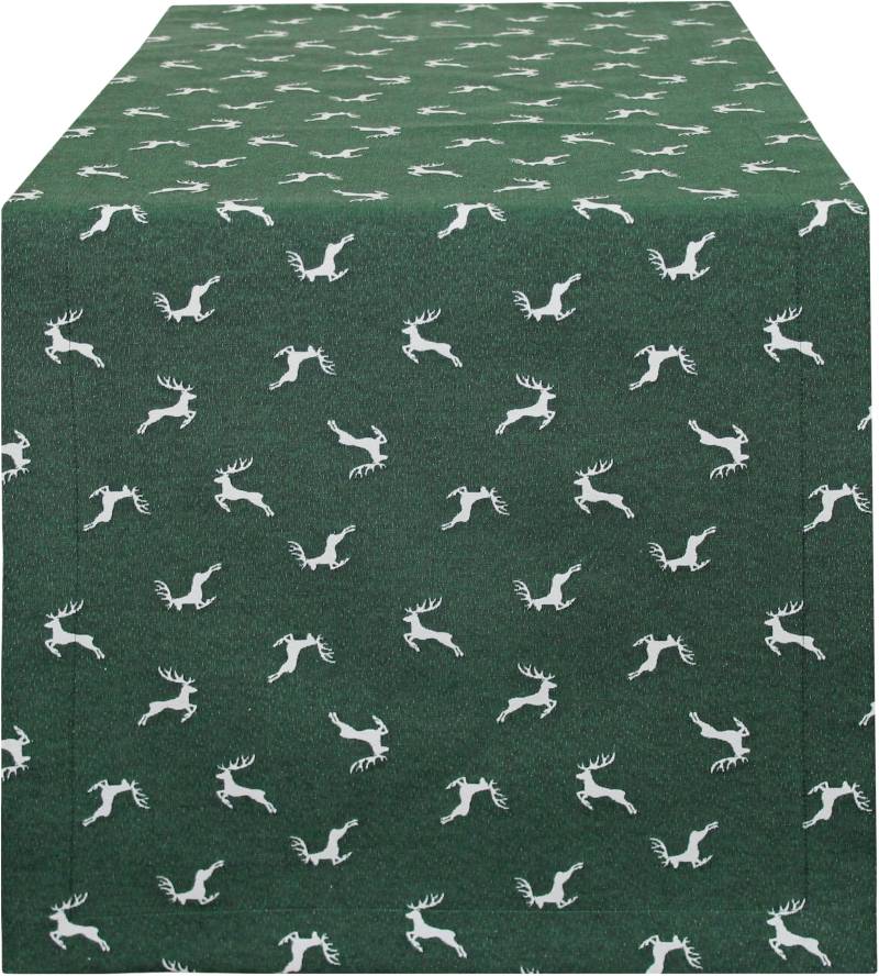 HOSSNER - HOMECOLLECTION Tischläufer »Sprunghirsch, Weihnachtsdeko, Weihnachten«, (1 St.), mit Hirschmotiv von HOSSNER - HOMECOLLECTION