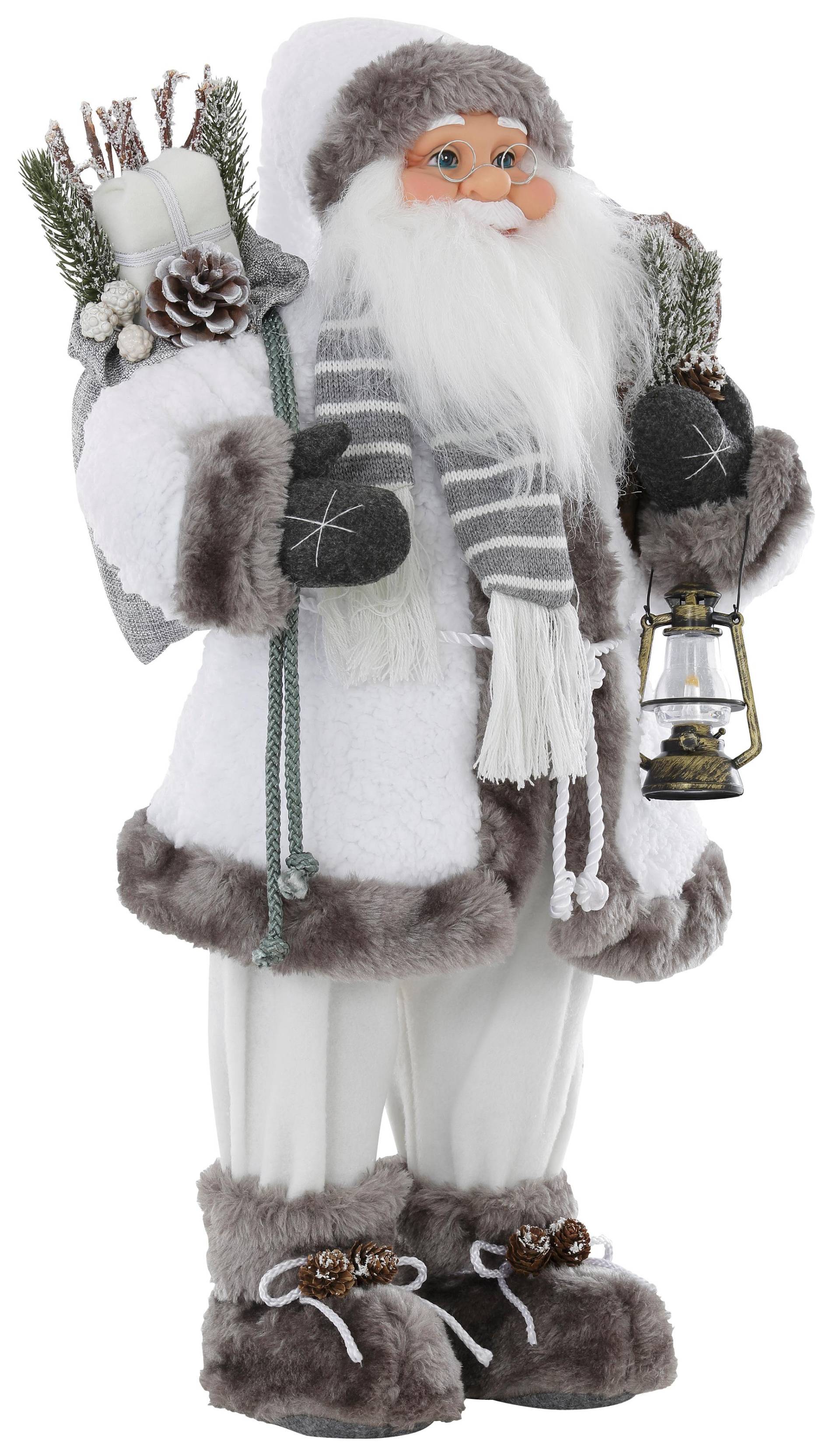 HOSSNER - HOMECOLLECTION Weihnachtsmann »Santa mit weissem Mantel und Laterne« von HOSSNER - HOMECOLLECTION