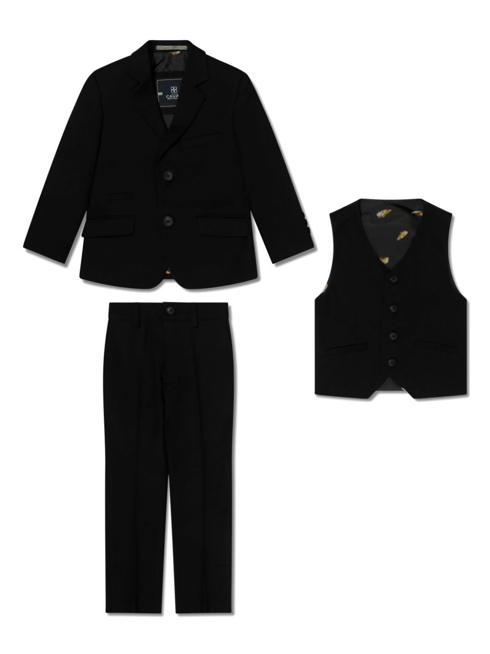 HOUSE OF CAVANI KIDS single-breasted three-piece suit - Black von HOUSE OF CAVANI KIDS