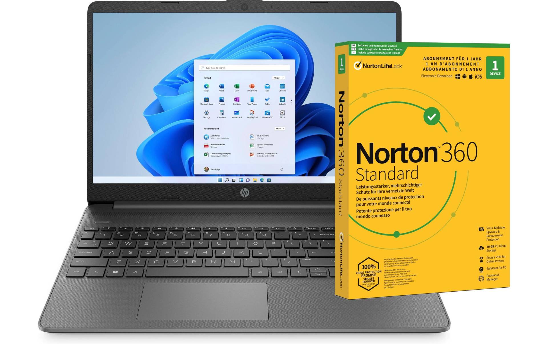 HP Notebook »Laptop 15S-EQ3418NZ +«, 39,46 cm, / 15,6 Zoll, AMD, Ryzen 5, Radeon Graphics, 512 GB SSD von HP