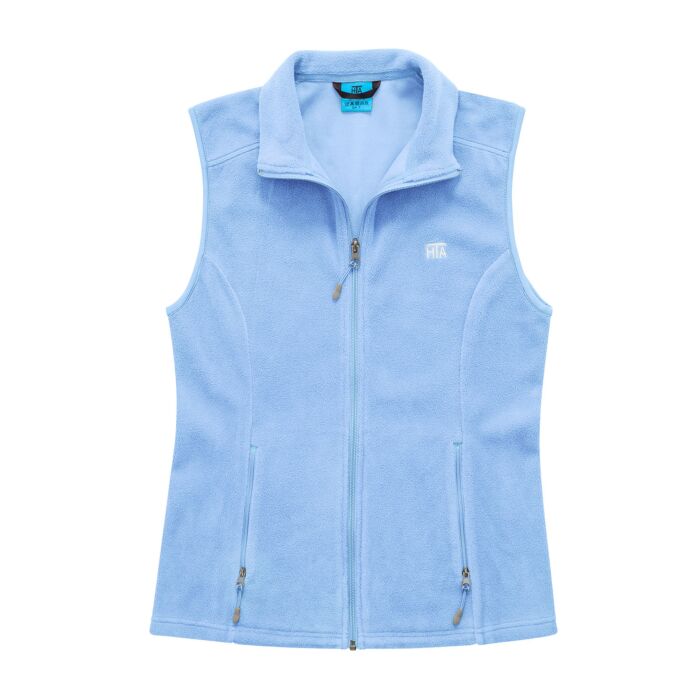 Fleece-Gilet Damen mit Stehkragen, blau, XL von HTA