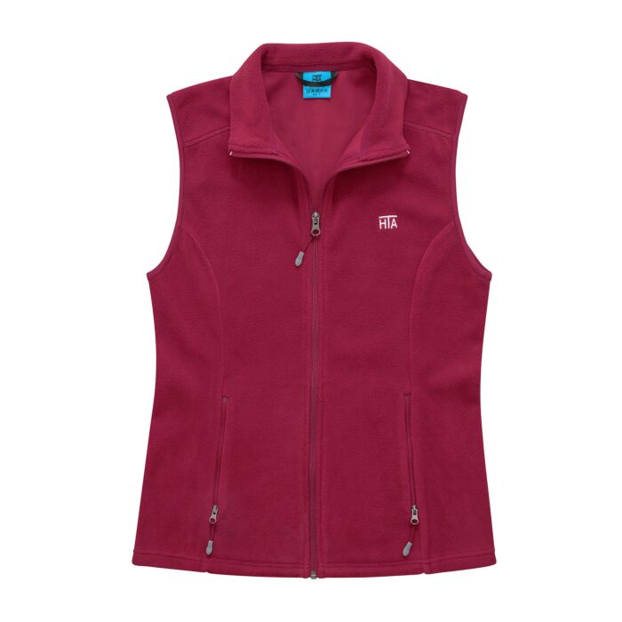 Fleece-Gilet Damen mit Stehkragen, rubin, XXL von HTA