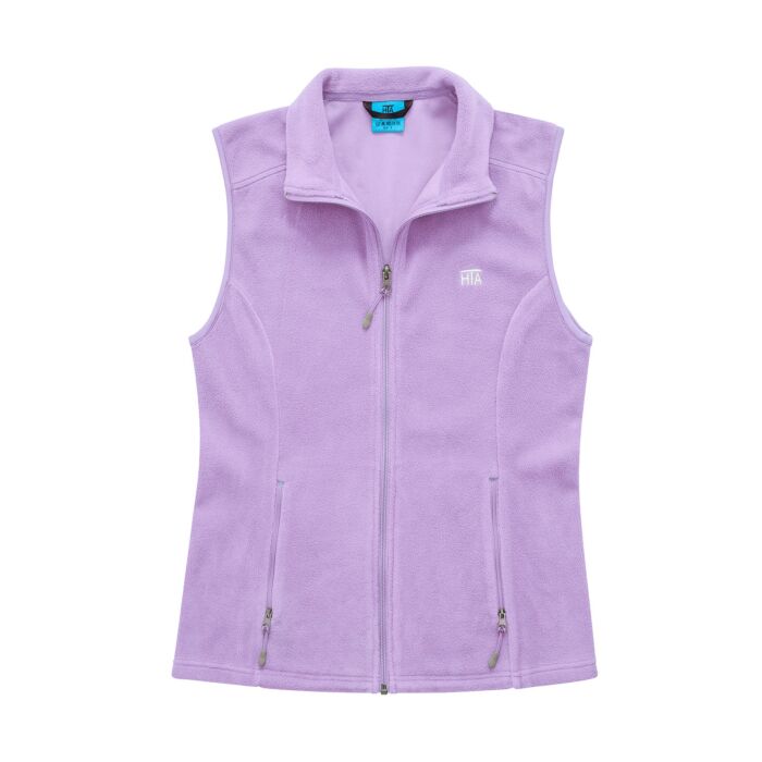 Fleece-Gilet Damen mit Stehkragen, lila, XL von HTA