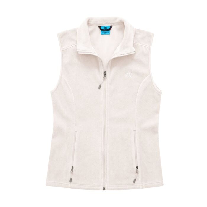 Fleece-Gilet Damen mit Stehkragen, offwhite, XL von HTA