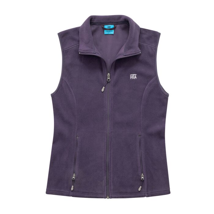 Fleece-Gilet Damen mit Stehkragen, violett, XL von HTA